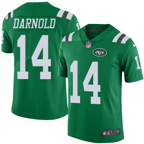 Nike Jets #14 Sam Darnold Green Men's Stitched NFL Limited Rush Jersey - Click Image to Close